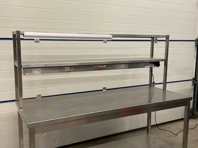 Rvs werktafel met warmhoudbrug - afbeelding 3 van  4