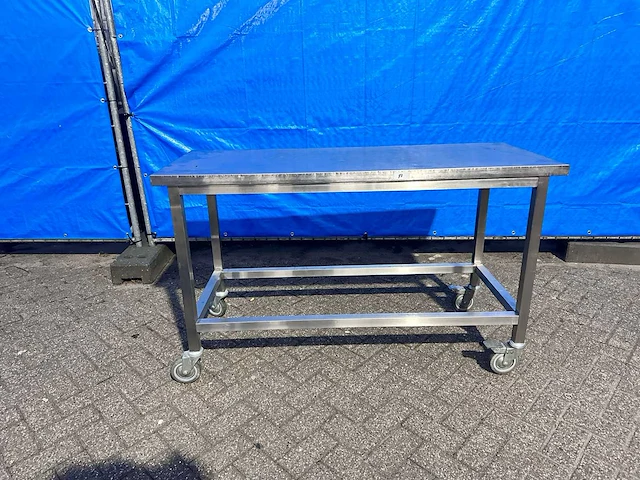 Rvs werktafel verrijdbaar - afbeelding 2 van  3