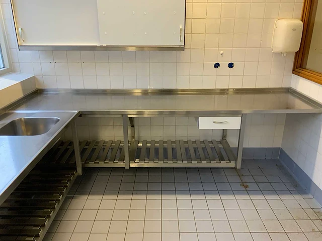 Rvs werktafel (wandgemonteerd) - afbeelding 1 van  6