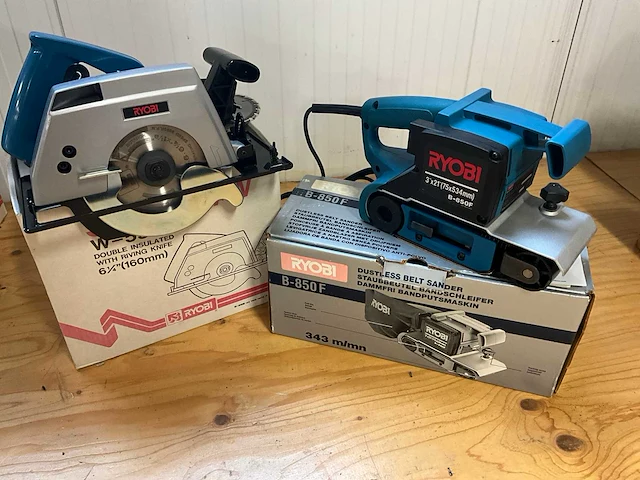 Ryobi cirkelzaagmachine & bandschuurmachine - afbeelding 1 van  8