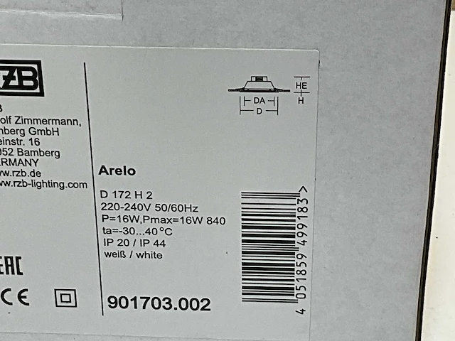 Rzb arelo downlighter led multicolor (12x) - afbeelding 4 van  4
