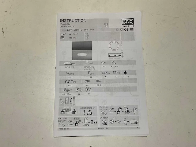 Rzb toledo flat spot led 24w (15x) - afbeelding 9 van  12
