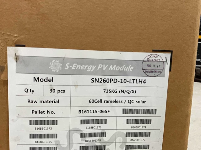 S-energy - sn260pd-10-ltlh4 - frame loze zonnepanelen - afbeelding 7 van  7