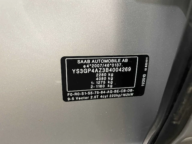 Saab - 9-5 - 2.0t vector - personenauto - 2010 - afbeelding 15 van  27