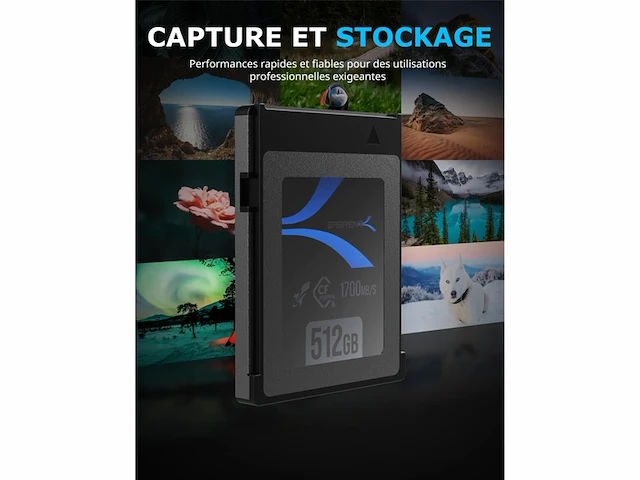 Sabrent geheugenkaart rocket cfx 512gb cfexpress type b r1700mb/s w1500mb/s (cfxtbt512) - afbeelding 2 van  5