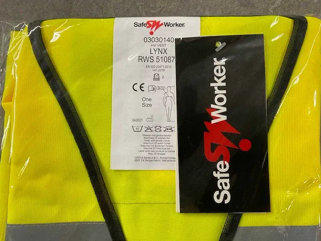 Safe worker - rws geel - veiligheidsvest (10x) - afbeelding 3 van  5