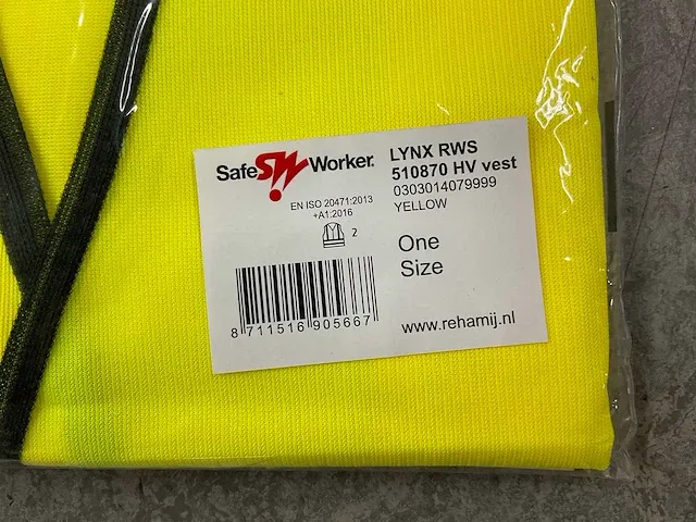 Safe worker - rws geel - veiligheidsvest (10x) - afbeelding 4 van  5