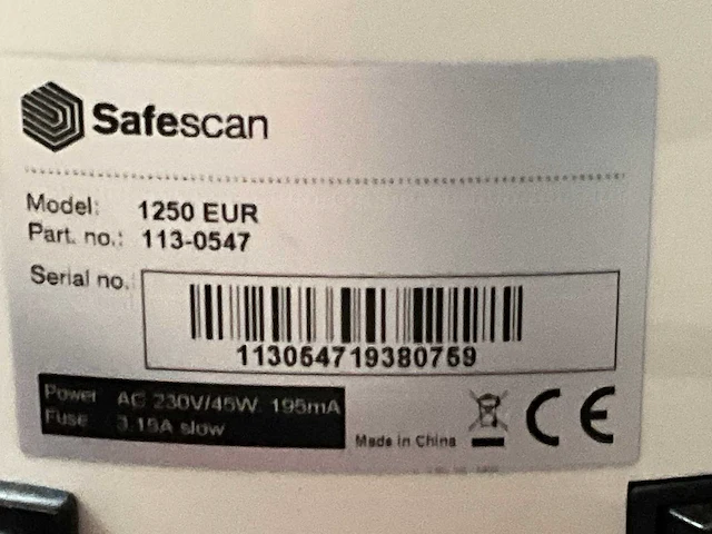 Safescan 1250eur munten telmachine - afbeelding 3 van  3