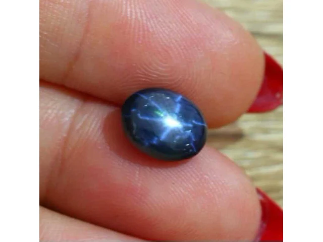 Saffier - natuurlijk 6 rays star - 5.63ct, blauw - afbeelding 2 van  2