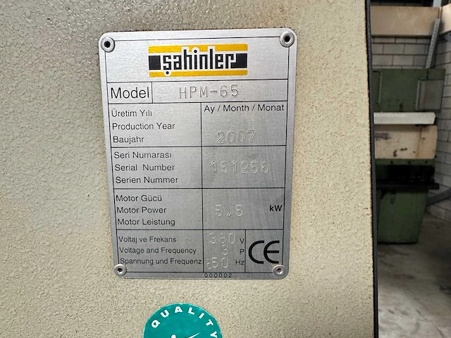 Sahinler - 2007 - hpm 65 - ponsmachine - afbeelding 6 van  6
