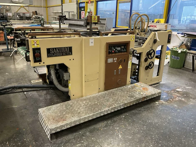 Sakurai cylinder sc72a zeefdruk cilinderpers, volautomaat - afbeelding 1 van  12