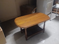 Salontafel afgerond eiken 102 x62 cm hoog 58 cm aantal 1 stuks. - afbeelding 3 van  5