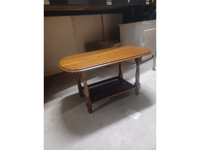 Salontafel afgerond eiken 102 x62 cm hoog 58 cm aantal 1 stuks. - afbeelding 4 van  5