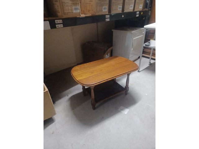 Salontafel afgerond eiken 102 x62 cm hoog 58 cm aantal 1 stuks. - afbeelding 5 van  5