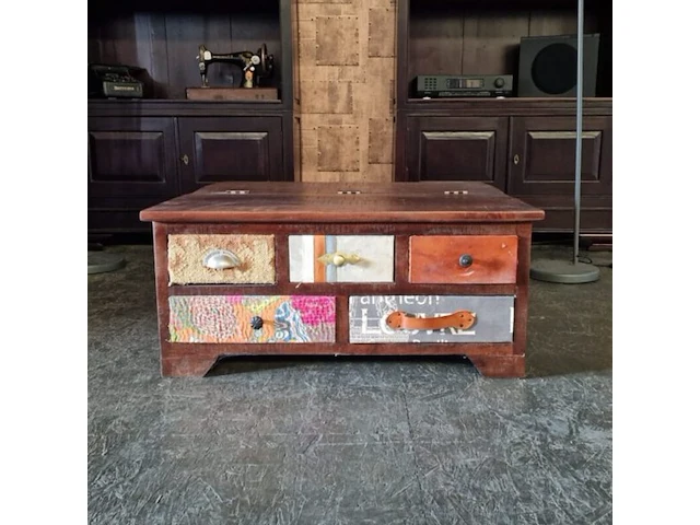 Salontafel chesterfield, bruin - afbeelding 2 van  3