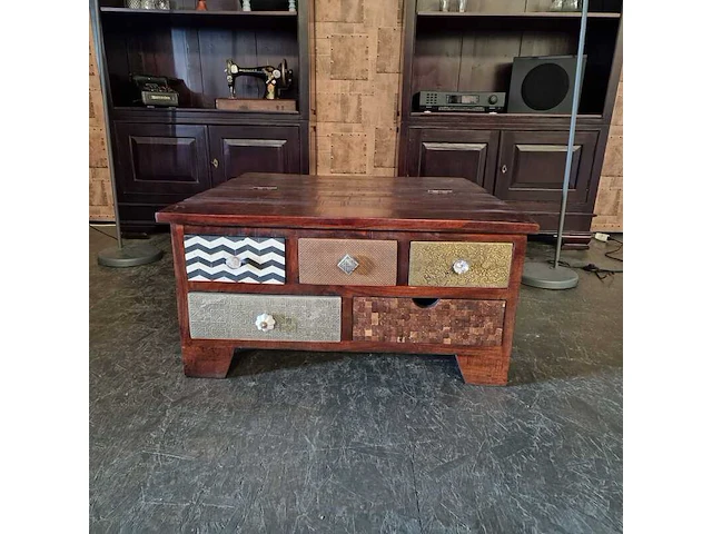 Salontafel chesterfield, bruin - afbeelding 1 van  5