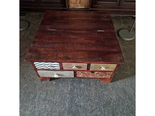 Salontafel chesterfield, bruin - afbeelding 4 van  5