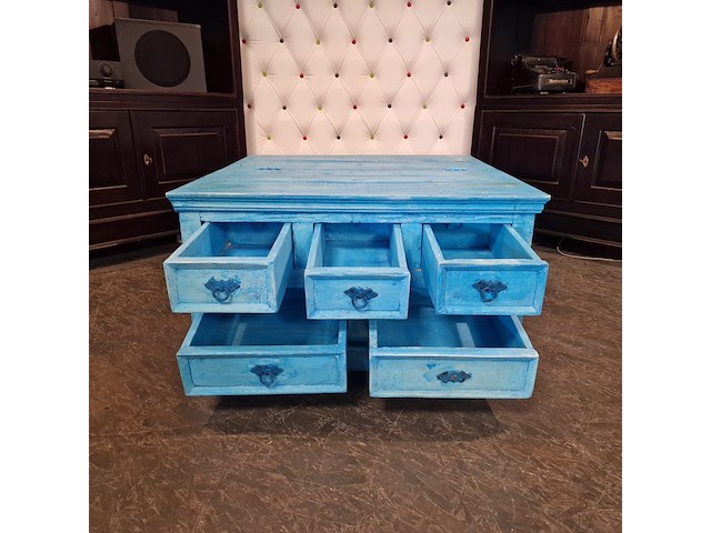 Salontafel chesterfield, chesterfield, blauw - afbeelding 4 van  9