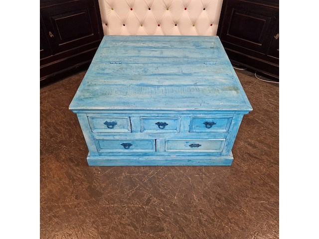 Salontafel chesterfield, chesterfield, blauw - afbeelding 5 van  9