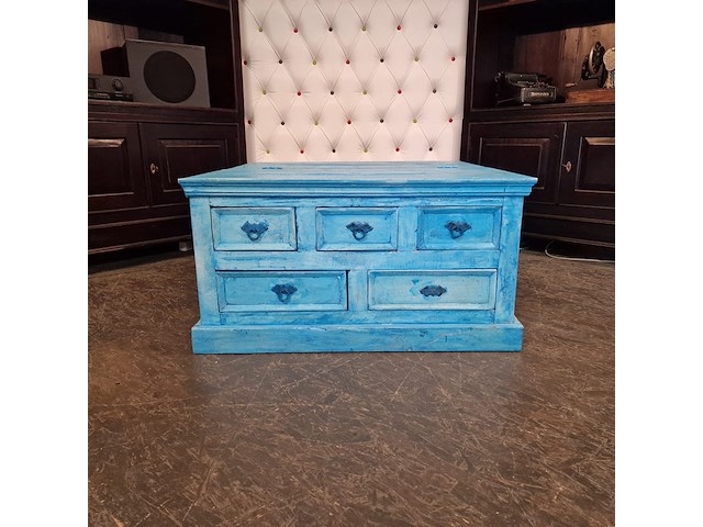 Salontafel chesterfield, chesterfield, blauw - afbeelding 8 van  9
