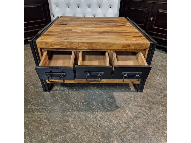 Salontafel chesterfield, chesterfield, bruin, zwart - afbeelding 3 van  4