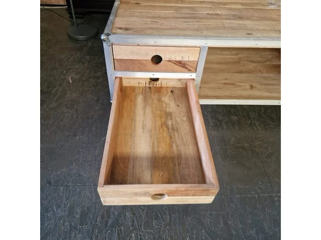 Salontafel chesterfield, creme - afbeelding 5 van  5