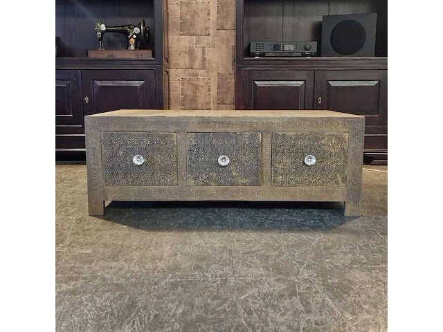 Salontafel chesterfield, goud - afbeelding 1 van  2