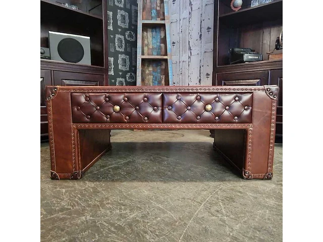 Salontafel chesterfield, jack knopen, bruin - afbeelding 1 van  3