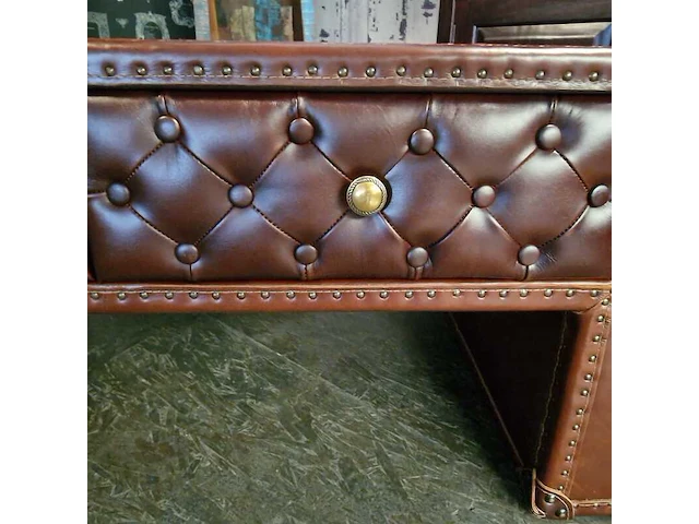 Salontafel chesterfield, jack knopen, bruin - afbeelding 3 van  3