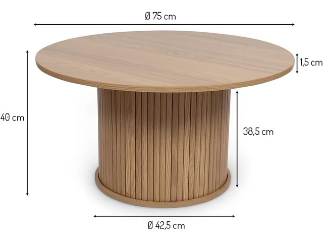 Salontafel, diameter 75cm milton & oldbrook, almeria - afbeelding 1 van  4