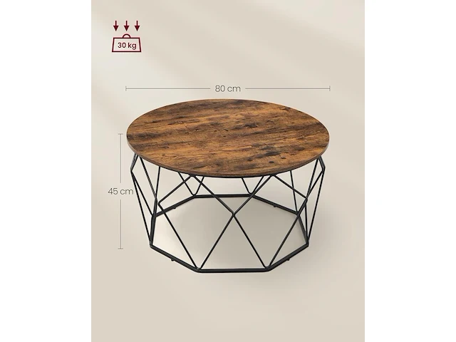 Salontafel diameter 80cm vasagle - afbeelding 2 van  4