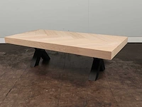 Salontafel eiken visgraat blad 140 x 70 cm - afbeelding 5 van  6