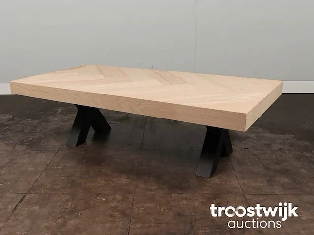 Salontafel eiken visgraat blad 140 x 70 cm - afbeelding 5 van  5