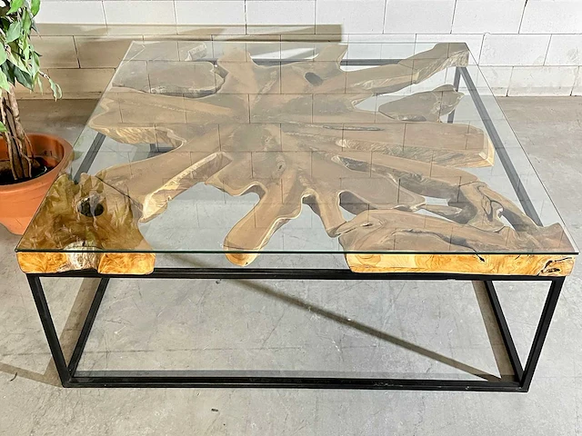 Salontafel met glazen blad - afbeelding 1 van  5