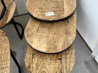 Salontafel set ovaal 3 st., sanderz, mangohout, 2025 - afbeelding 1 van  2