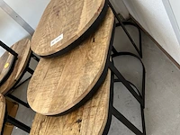 Salontafel set ovaal 3 st., sanderz, mangohout, 2025 - afbeelding 2 van  2