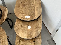 Salontafel set ovaal 3 st., sanderz, mangohout, 2025 - afbeelding 1 van  2