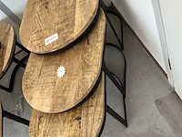 Salontafel set ovaal 3 st., sanderz, mangohout, 2025 - afbeelding 2 van  2