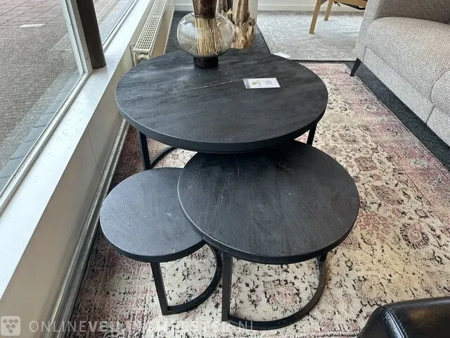 Salontafel set van 3 zwart - afbeelding 1 van  4