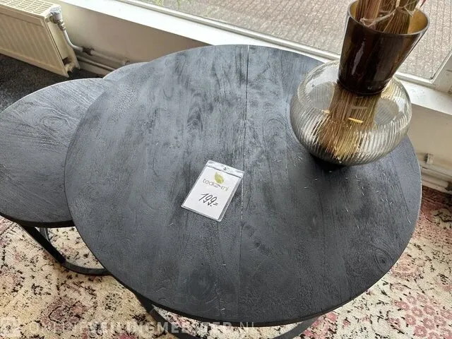 Salontafel set van 3 zwart - afbeelding 3 van  4