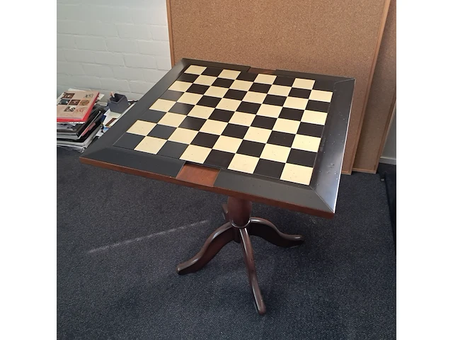 Salontafel / spelborden tafel authentic models, hout - afbeelding 5 van  6