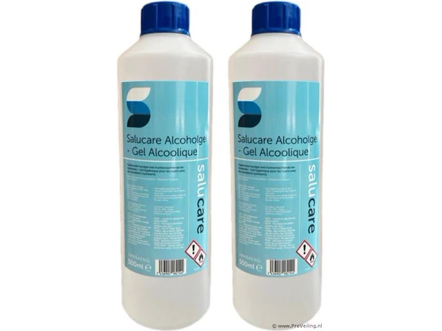 Salucare - alcohol handgel 85% 2x500 ml - met glycerine - huidvriendelijk - voordeelverpakking - afbeelding 1 van  1