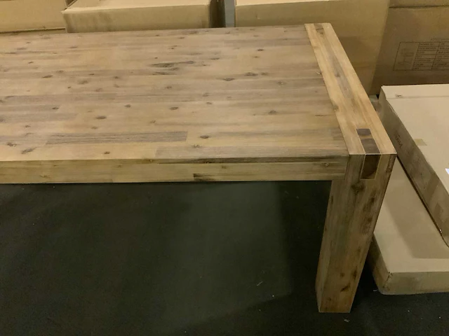 Salzburg l eetkamertafel 220cm acacia grey wash - afbeelding 4 van  7