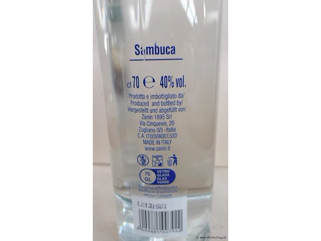 Sambuca luxury italian liqueur - 70 cl - winkelverkoopprijs € 21.95 - afbeelding 2 van  2