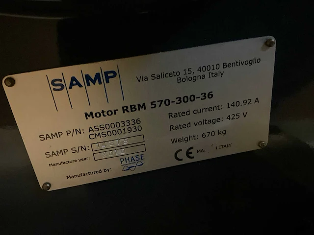 Samp rbm 570-300-36 pmsm elektromotor - afbeelding 4 van  4
