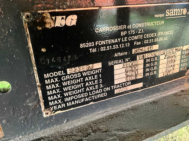 Samro - s338 rj schuifzeiltrailer - oplegger - afbeelding 3 van  12