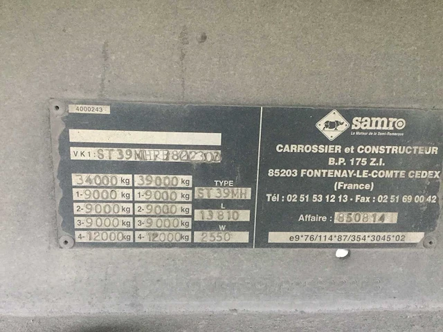 Samro sr plyw - oplegger - afbeelding 2 van  11
