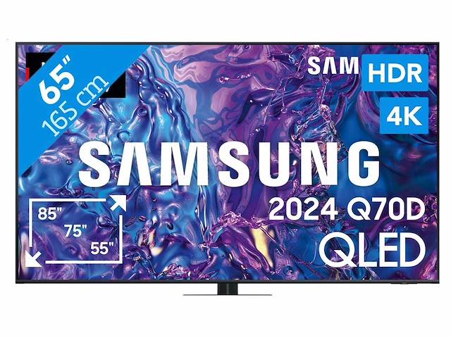 Samsung - qled gq65q70dat (2024) 4k (uhd) - televisie - afbeelding 1 van  10