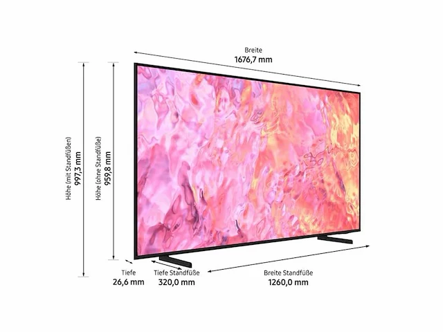 Samsung - qled-tv 4k q60c 75 inch (gq75q60cau), duits model), quantum dot-technologie, quantum hdr, airslim design - televisie - afbeelding 5 van  11
