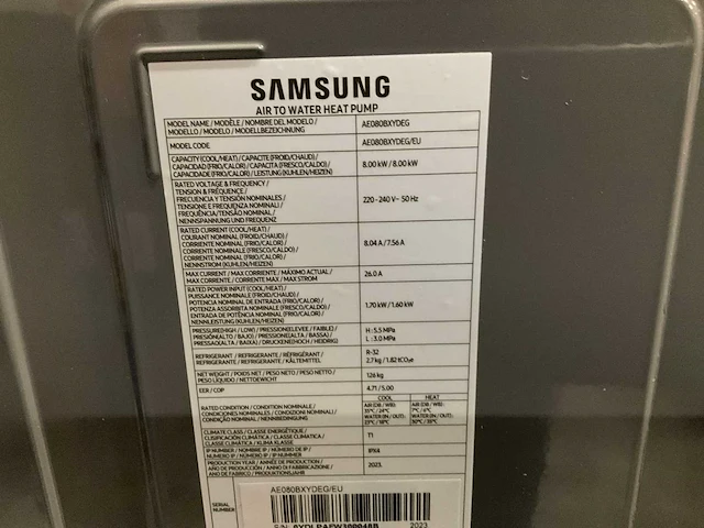 Samsung ae080bxydeg warmtepomp buitenunit - afbeelding 4 van  6